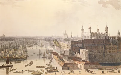 Uitzicht op Londen kijkend naar het westen vanaf St. Katherine